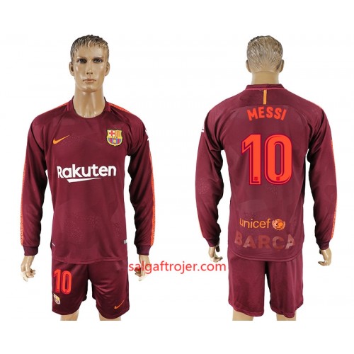 FC Barcelona Fodboldtrøjer Lionel Messi 10 3. sæt 2017/18 Langærmet FC Barcelona Fodboldtrøjer Lionel Messi 10 3. sæt 2017/18 Langærmet