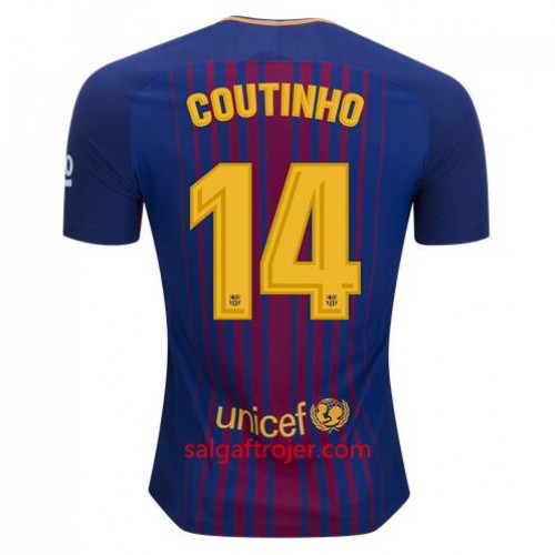 FC Barcelona Fodboldtrøjer Philippe Coutinho 14 Hjemmebanesæt 2017/18 Kort ærmer FC Barcelona Fodboldtrøjer Philippe Coutinho 14 Hjemmebanesæt 2017/18 Kort ærmer