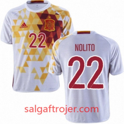 Spanien Fodboldtrøjer NOLITO Udebanesæt Euro 2016 Kort ærmer Spanien Fodboldtrøjer NOLITO Udebanesæt Euro 2016 Kort ærmer