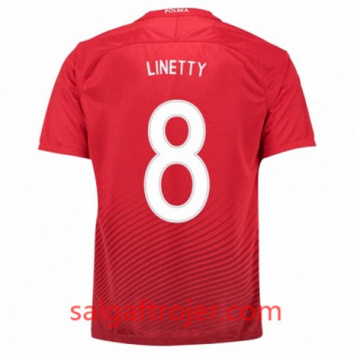 Polen Fodboldtrøjer KAROL LINETTY Udebanesæt Euro 2016 Kort ærmer Polen Fodboldtrøjer KAROL LINETTY Udebanesæt Euro 2016 Kort ærmer