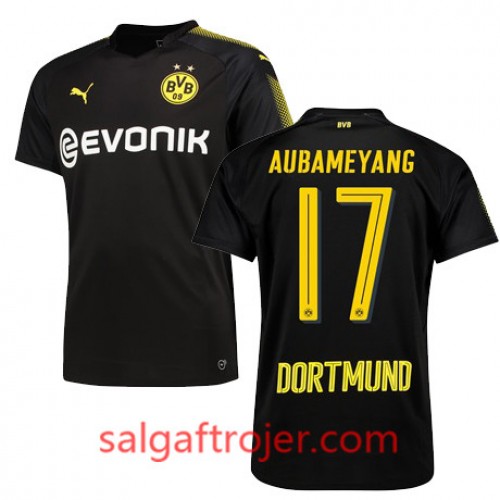 Borussia Dortmund Fodboldtrøjer AUBAMEYANG Udebanesæt 2017/18 Kort ærmer Borussia Dortmund Fodboldtrøjer AUBAMEYANG Udebanesæt 2017/18 Kort ærmer