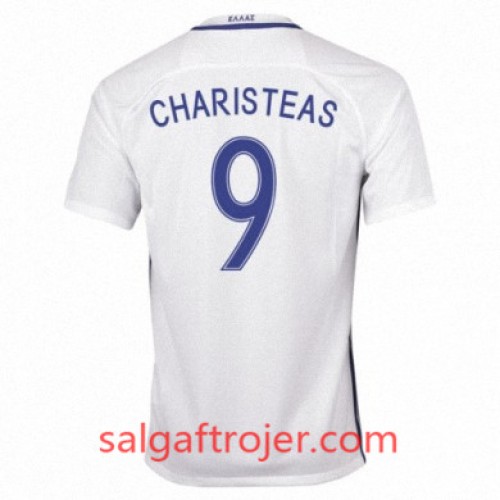 Grækenland Fodboldtrøjer ANGELOS CHARISTEAS Hjemmebanesæt 2016/17 Kort ærmer Grækenland Fodboldtrøjer ANGELOS CHARISTEAS Hjemmebanesæt 2016/17 Kort ærmer