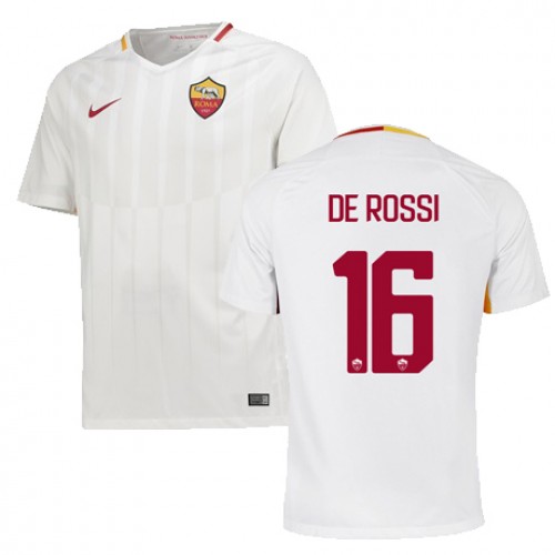 A.S. Roma Fodboldtrøjer DE ROSSI Udebanesæt 2017/18 Kort ærmer A.S. Roma Fodboldtrøjer DE ROSSI Udebanesæt 2017/18 Kort ærmer