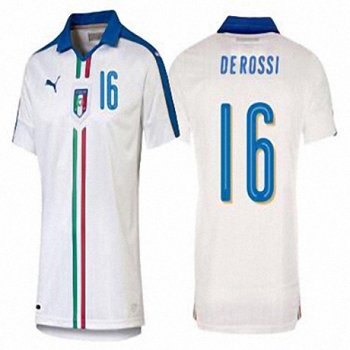 Italien Fodboldtrøjer DANIELE DE ROSSI Udebanesæt Euro 2016 Kort ærmer Italien Fodboldtrøjer DANIELE DE ROSSI Udebanesæt Euro 2016 Kort ærmer