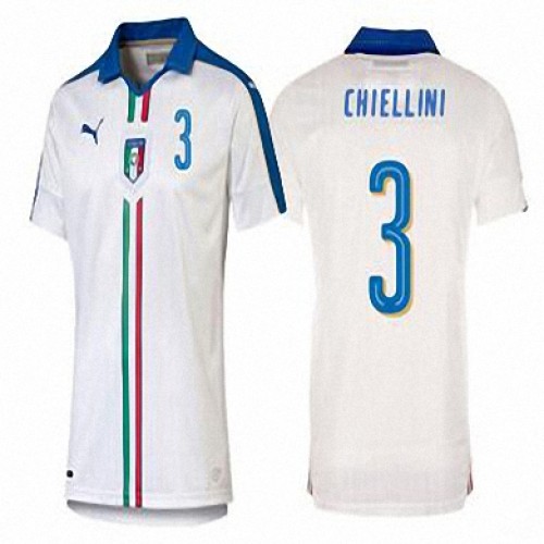 Italien Fodboldtrøjer GIORGIO CHIELLINI Udebanesæt Euro 2016 Kort ærmer Italien Fodboldtrøjer GIORGIO CHIELLINI Udebanesæt Euro 2016 Kort ærmer