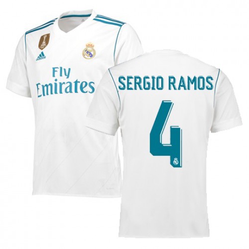 Real Madrid Fodboldtrøjer SERGIO RAMOS Hjemmebanesæt 2017/18 Kort ærmer Real Madrid Fodboldtrøjer SERGIO RAMOS Hjemmebanesæt 2017/18 Kort ærmer