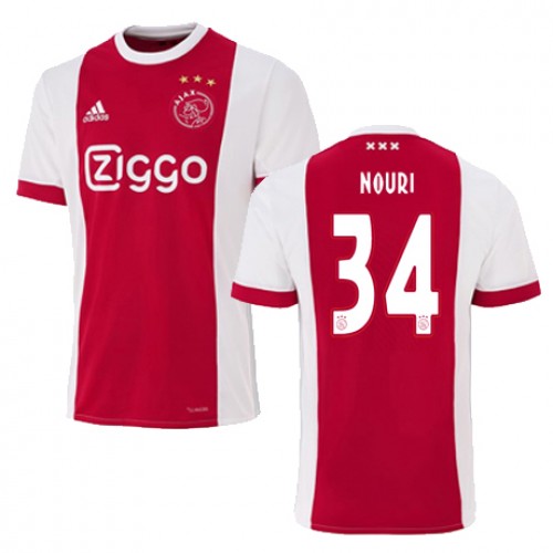 AFC Ajax Fodboldtrøjer ABDELHAK NOURI Hjemmebanesæt 2017/18 Kort ærmer AFC Ajax Fodboldtrøjer ABDELHAK NOURI Hjemmebanesæt 2017/18 Kort ærmer