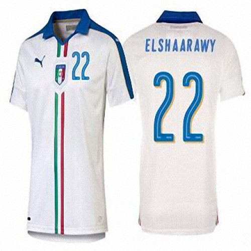 Italien Fodboldtrøjer STEPHAN EL SHAARAWY Udebanesæt Euro 2016 Kort ærmer Italien Fodboldtrøjer STEPHAN EL SHAARAWY Udebanesæt Euro 2016 Kort ærmer