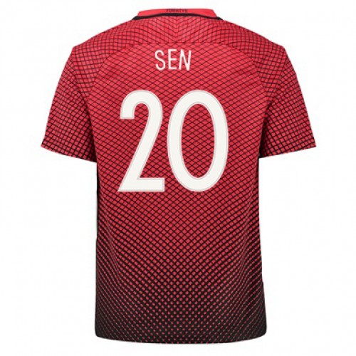 Tyrkiet Fodboldtrøjer VOLKAN SEN Hjemmebanesæt Euro 2016 Kort ærmer Tyrkiet Fodboldtrøjer VOLKAN SEN Hjemmebanesæt Euro 2016 Kort ærmer