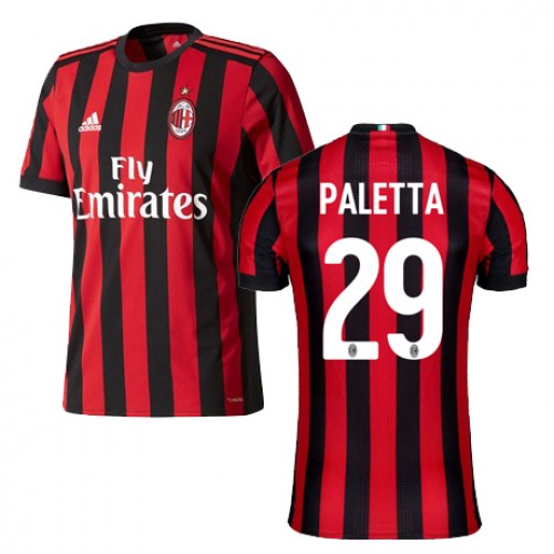A.C. Milan Fodboldtrøjer PALETTA Hjemmebanesæt 2017/18 Kort ærmer A.C. Milan Fodboldtrøjer PALETTA Hjemmebanesæt 2017/18 Kort ærmer