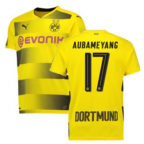 Borussia Dortmund Fodboldtrøjer AUBAMEYANG Hjemmebanesæt 2017/18 Kort ærmer Borussia Dortmund Fodboldtrøjer AUBAMEYANG Hjemmebanesæt 2017/18 Kort ærmer