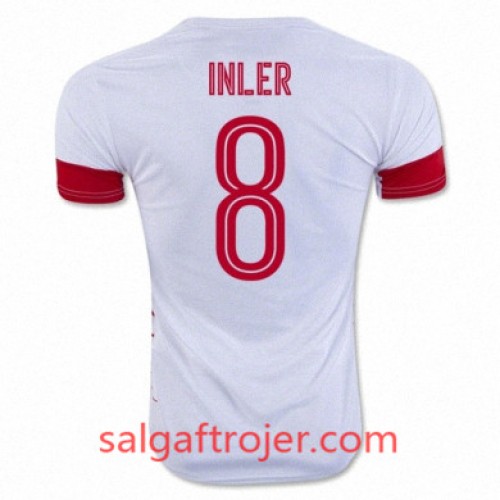 Schweiz Fodboldtrøjer GOKHAN INLER Udebanesæt Euro 2016 Kort ærmer Schweiz Fodboldtrøjer GOKHAN INLER Udebanesæt Euro 2016 Kort ærmer