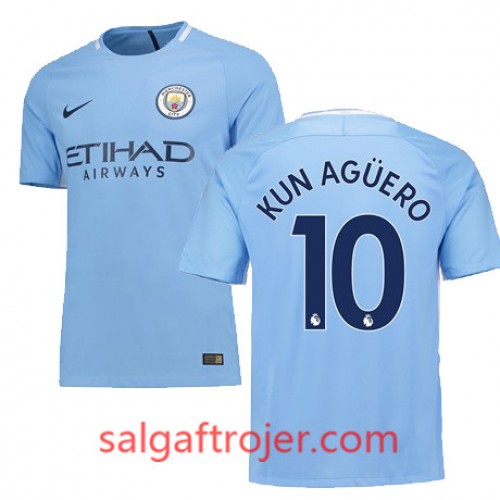 Manchester City Fodboldtrøjer KUN AGUERO Hjemmebanesæt 2017/18 Kort ærmer Manchester City Fodboldtrøjer KUN AGUERO Hjemmebanesæt 2017/18 Kort ærmer