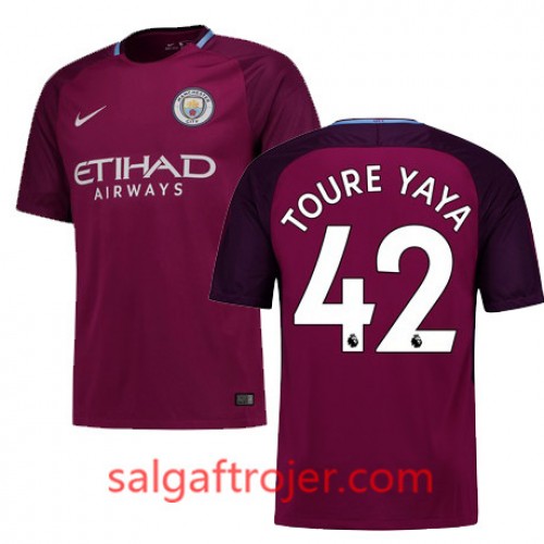 Manchester City Fodboldtrøjer TOURE YAYA Udebanesæt 2017/18 Kort ærmer Manchester City Fodboldtrøjer TOURE YAYA Udebanesæt 2017/18 Kort ærmer
