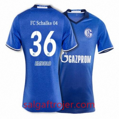 FC Schalke 04 Fodboldtrøjer EMBOLO Hjemmebanesæt 2017/18 Kort ærmer FC Schalke 04 Fodboldtrøjer EMBOLO Hjemmebanesæt 2017/18 Kort ærmer