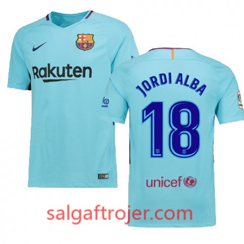 FC Barcelona Fodboldtrøjer JORDI ALBA Udebanesæt 2017/18 Kort ærmer FC Barcelona Fodboldtrøjer JORDI ALBA Udebanesæt 2017/18 Kort ærmer