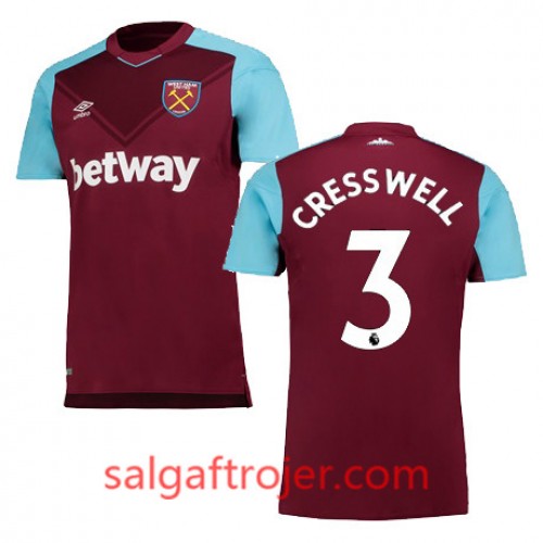West Ham Fodboldtrøjer CRESSWELL Hjemmebanesæt 2017/18 Kort ærmer West Ham Fodboldtrøjer CRESSWELL Hjemmebanesæt 2017/18 Kort ærmer