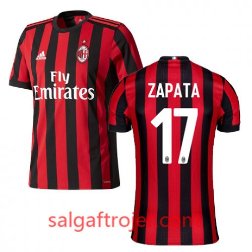 A.C. Milan Fodboldtrøjer ZAPATA Hjemmebanesæt 2017/18 Kort ærmer A.C. Milan Fodboldtrøjer ZAPATA Hjemmebanesæt 2017/18 Kort ærmer