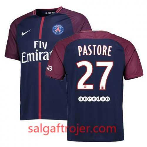 Paris Saint-Germain Fodboldtrøjer JAVIER PASTORE Hjemmebanesæt 2017/18 Kort ærmer Paris Saint-Germain Fodboldtrøjer JAVIER PASTORE Hjemmebanesæt 2017/18 Kort ærmer