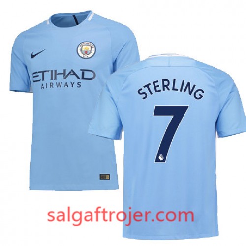 Manchester City Fodboldtrøjer STERLING Hjemmebanesæt 2017/18 Kort ærmer Manchester City Fodboldtrøjer STERLING Hjemmebanesæt 2017/18 Kort ærmer