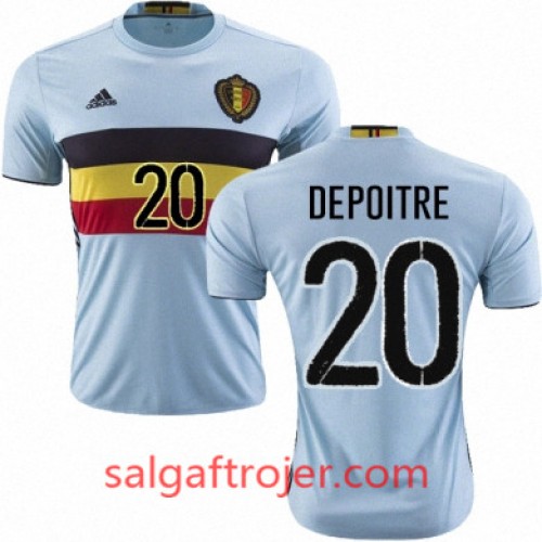 Belgien Fodboldtrøjer LAURENT DEPOITRE Udebanesæt Euro 2016 Kort ærmer Belgien Fodboldtrøjer LAURENT DEPOITRE Udebanesæt Euro 2016 Kort ærmer