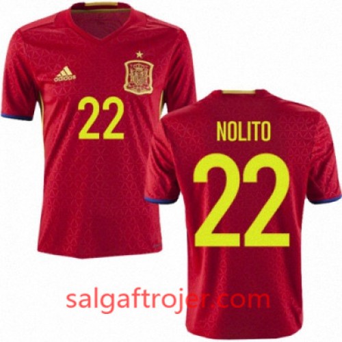 Spanien Fodboldtrøjer NOLITO Hjemmebanesæt Euro 2016 Kort ærmer Spanien Fodboldtrøjer NOLITO Hjemmebanesæt Euro 2016 Kort ærmer