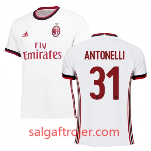 A.C. Milan Fodboldtrøjer ANTONELLI Udebanesæt 2017/18 Kort ærmer A.C. Milan Fodboldtrøjer ANTONELLI Udebanesæt 2017/18 Kort ærmer