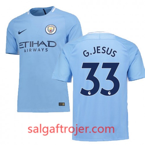 Manchester City Fodboldtrøjer JESUS Hjemmebanesæt 2017/18 Kort ærmer Manchester City Fodboldtrøjer JESUS Hjemmebanesæt 2017/18 Kort ærmer