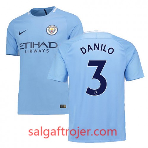 Manchester City Fodboldtrøjer DANILO Hjemmebanesæt 2017/18 Kort ærmer Manchester City Fodboldtrøjer DANILO Hjemmebanesæt 2017/18 Kort ærmer
