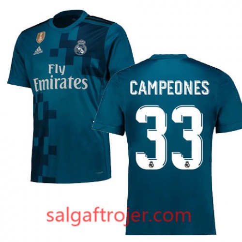 Real Madrid Fodboldtrøjer Campeones 33 3. sæt 2017/18 Kort ærmer Real Madrid Fodboldtrøjer Campeones 33 3. sæt 2017/18 Kort ærmer