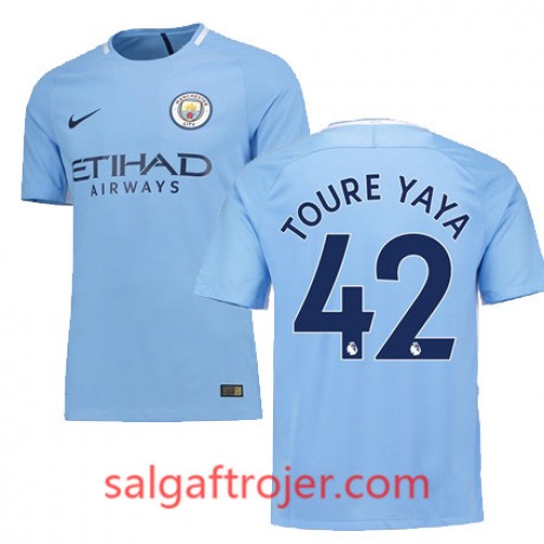 Manchester City Fodboldtrøjer TOURE YAYA Hjemmebanesæt 2017/18 Kort ærmer Manchester City Fodboldtrøjer TOURE YAYA Hjemmebanesæt 2017/18 Kort ærmer