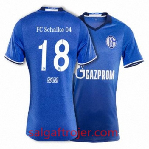 FC Schalke 04 Fodboldtrøjer SAM Hjemmebanesæt 2017/18 Kort ærmer FC Schalke 04 Fodboldtrøjer SAM Hjemmebanesæt 2017/18 Kort ærmer