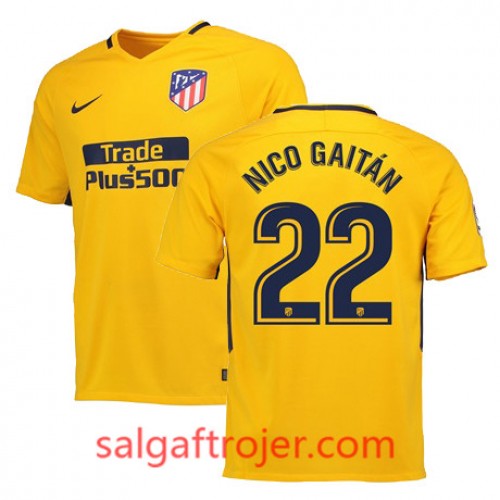 Atlético de Madrid Fodboldtrøjer NICO GAITAN Udebanesæt 2017/18 Kort ærmer Atlético de Madrid Fodboldtrøjer NICO GAITAN Udebanesæt 2017/18 Kort ærmer