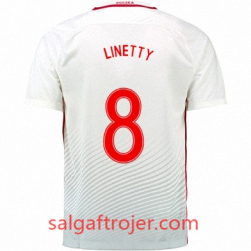 Polen Fodboldtrøjer KAROL LINETTY Hjemmebanesæt Euro 2016 Kort ærmer Polen Fodboldtrøjer KAROL LINETTY Hjemmebanesæt Euro 2016 Kort ærmer