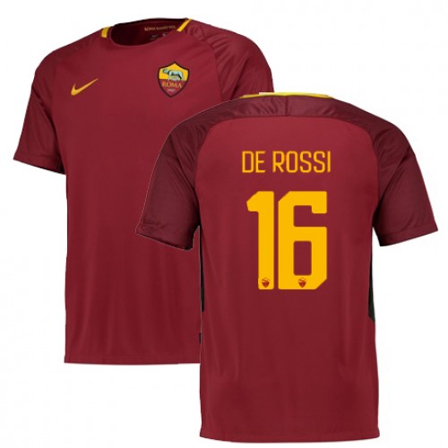 A.S. Roma Fodboldtrøjer DE ROSSI Hjemmebanesæt 2017/18 Kort ærmer A.S. Roma Fodboldtrøjer DE ROSSI Hjemmebanesæt 2017/18 Kort ærmer