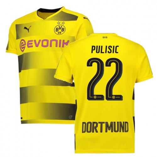 Borussia Dortmund Fodboldtrøjer PULISIC Hjemmebanesæt 2017/18 Kort ærmer Borussia Dortmund Fodboldtrøjer PULISIC Hjemmebanesæt 2017/18 Kort ærmer
