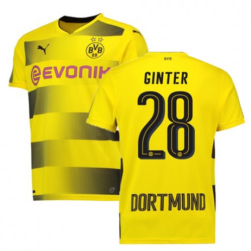 Borussia Dortmund Fodboldtrøjer GINTER Hjemmebanesæt 2017/18 Kort ærmer Borussia Dortmund Fodboldtrøjer GINTER Hjemmebanesæt 2017/18 Kort ærmer