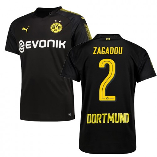 Borussia Dortmund Fodboldtrøjer ZAGADOU Udebanesæt 2017/18 Kort ærmer Borussia Dortmund Fodboldtrøjer ZAGADOU Udebanesæt 2017/18 Kort ærmer