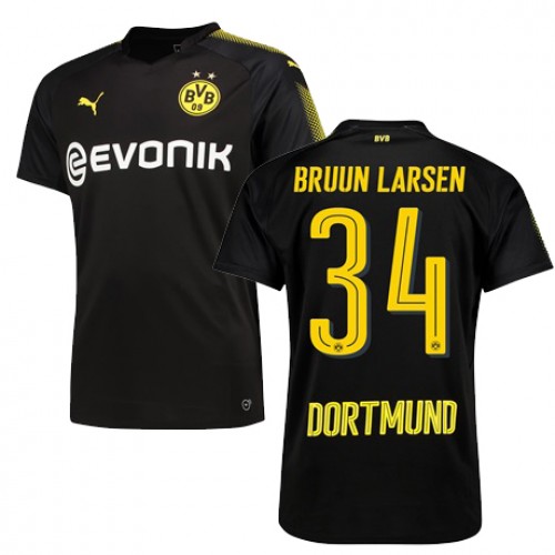 Borussia Dortmund Fodboldtrøjer BRUUN LARSEN Udebanesæt 2017/18 Kort ærmer Borussia Dortmund Fodboldtrøjer BRUUN LARSEN Udebanesæt 2017/18 Kort ærmer