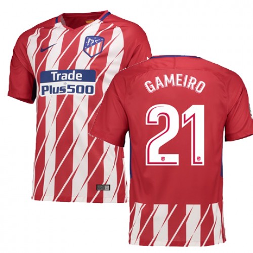 Atlético de Madrid Fodboldtrøjer GAMEIRO Hjemmebanesæt 2017/18 Kort ærmer Atlético de Madrid Fodboldtrøjer GAMEIRO Hjemmebanesæt 2017/18 Kort ærmer