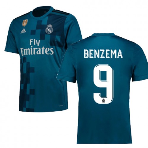 Real Madrid Fodboldtrøjer BENZEMA 3. sæt 2017/18 Kort ærmer Real Madrid Fodboldtrøjer BENZEMA 3. sæt 2017/18 Kort ærmer