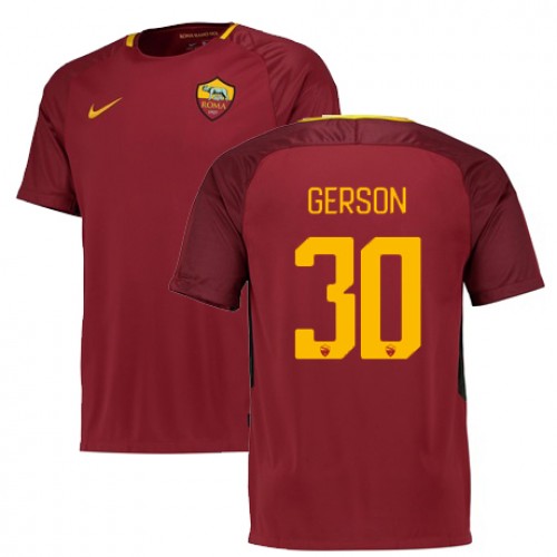 A.S. Roma Fodboldtrøjer GERSON Hjemmebanesæt 2017/18 Kort ærmer A.S. Roma Fodboldtrøjer GERSON Hjemmebanesæt 2017/18 Kort ærmer