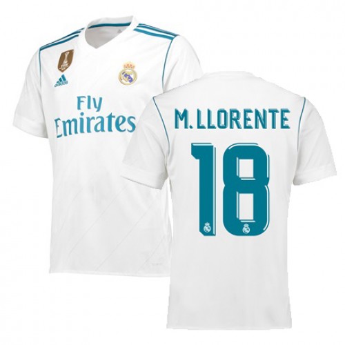 Real Madrid Fodboldtrøjer MARCOS LLORENTE Hjemmebanesæt 2017/18 Kort ærmer Real Madrid Fodboldtrøjer MARCOS LLORENTE Hjemmebanesæt 2017/18 Kort ærmer