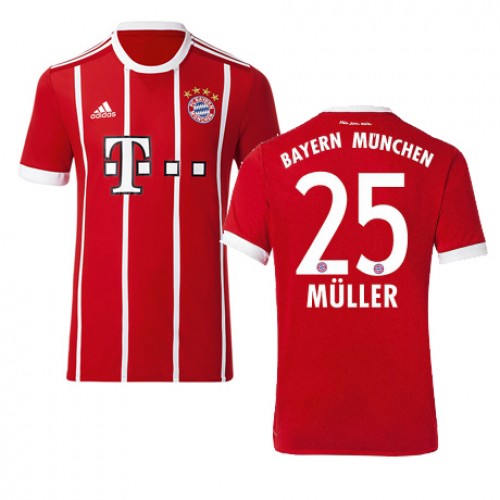 FC Bayern München Fodboldtrøjer MULLER Hjemmebanesæt 2017/18 Kort ærmer FC Bayern München Fodboldtrøjer MULLER Hjemmebanesæt 2017/18 Kort ærmer