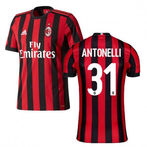 A.C. Milan Fodboldtrøjer ANTONELLI Hjemmebanesæt 2017/18 Kort ærmer A.C. Milan Fodboldtrøjer ANTONELLI Hjemmebanesæt 2017/18 Kort ærmer