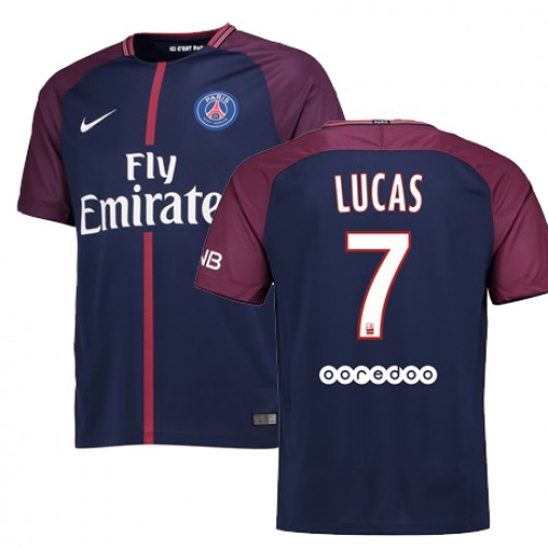 Paris Saint-Germain Fodboldtrøjer LUCAS MOURA Hjemmebanesæt 2017/18 Kort ærmer Paris Saint-Germain Fodboldtrøjer LUCAS MOURA Hjemmebanesæt 2017/18 Kort ærmer