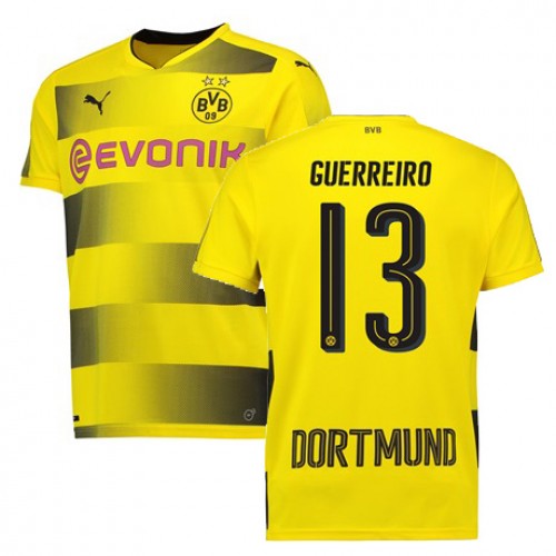 Borussia Dortmund Fodboldtrøjer GUERREIRO Hjemmebanesæt 2017/18 Kort ærmer Borussia Dortmund Fodboldtrøjer GUERREIRO Hjemmebanesæt 2017/18 Kort ærmer