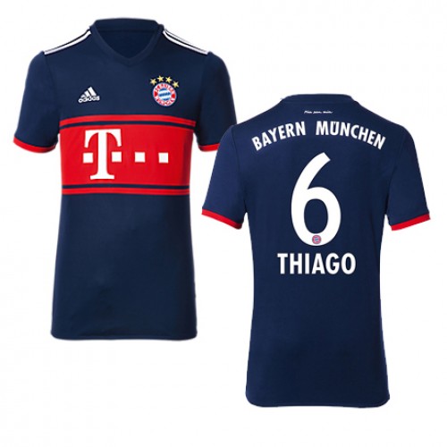 FC Bayern München Fodboldtrøjer THIAGO Udebanesæt 2017/18 Kort ærmer FC Bayern München Fodboldtrøjer THIAGO Udebanesæt 2017/18 Kort ærmer