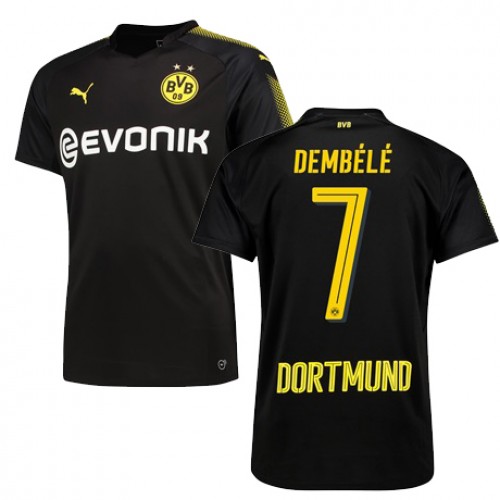 Borussia Dortmund Fodboldtrøjer DEMBELE Udebanesæt 2017/18 Kort ærmer Borussia Dortmund Fodboldtrøjer DEMBELE Udebanesæt 2017/18 Kort ærmer