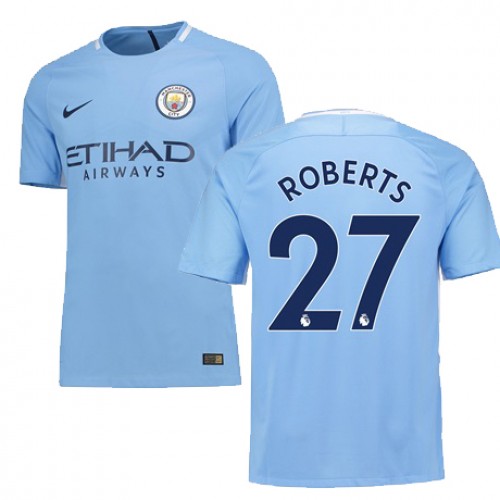 Manchester City Fodboldtrøjer Roberts Hjemmebanesæt 2017/18 Kort ærmer Manchester City Fodboldtrøjer Roberts Hjemmebanesæt 2017/18 Kort ærmer